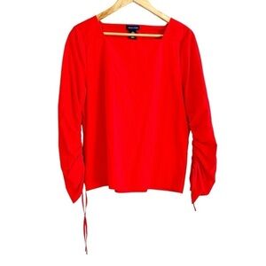 Adrienne Vittadini Red Cotton Blend Top Size M